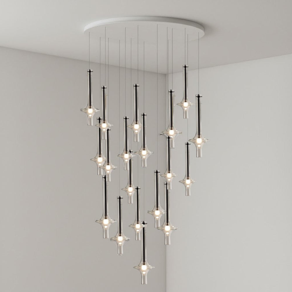 Wonder Glass Globe Suspension Lamp – Gold & Black Multi-Head
