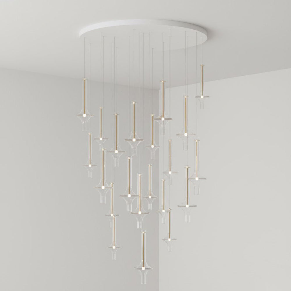 Wonder Glass Globe Suspension Lamp – Gold & Black Multi-Head