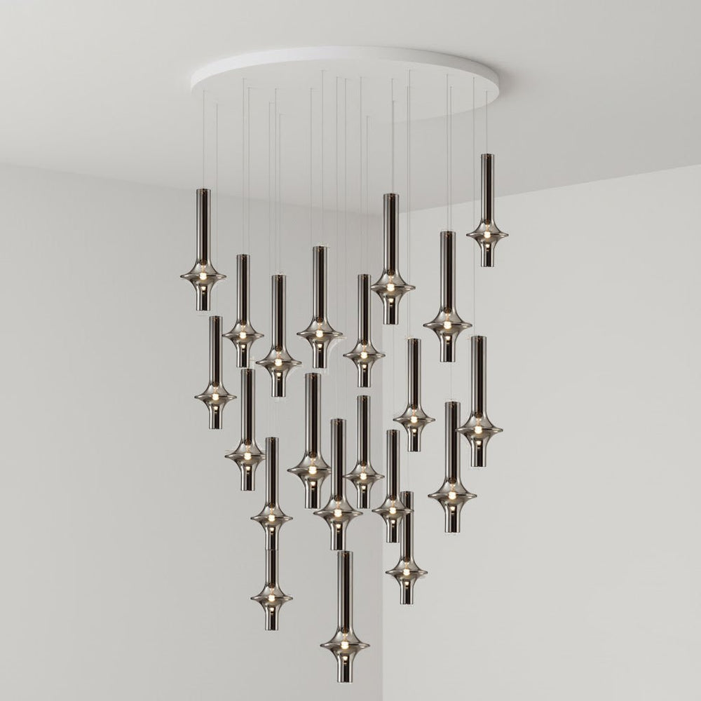 Wonder Glass Globe Suspension Lamp – Gold & Black Multi-Head