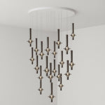 Wonder Glass Globe Suspension Lamp – Gold & Black Multi-Head