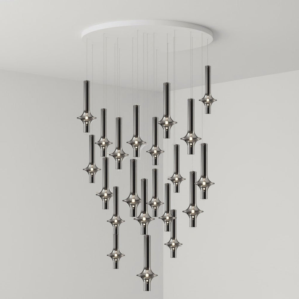 Wonder Glass Globe Suspension Lamp – Gold & Black Multi-Head