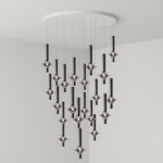 Wonder Glass Globe Suspension Lamp – Gold & Black Multi-Head