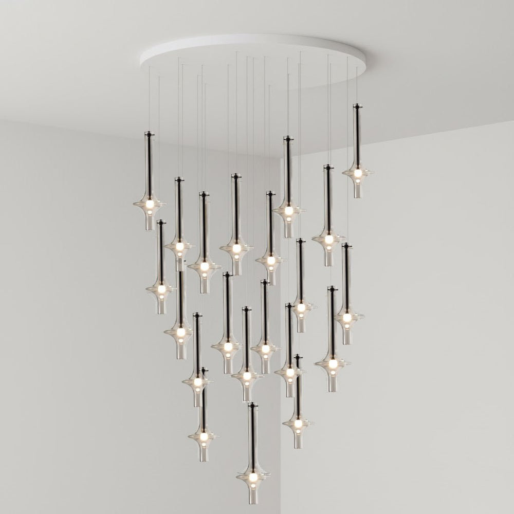 Wonder Glass Globe Suspension Lamp – Gold & Black Multi-Head