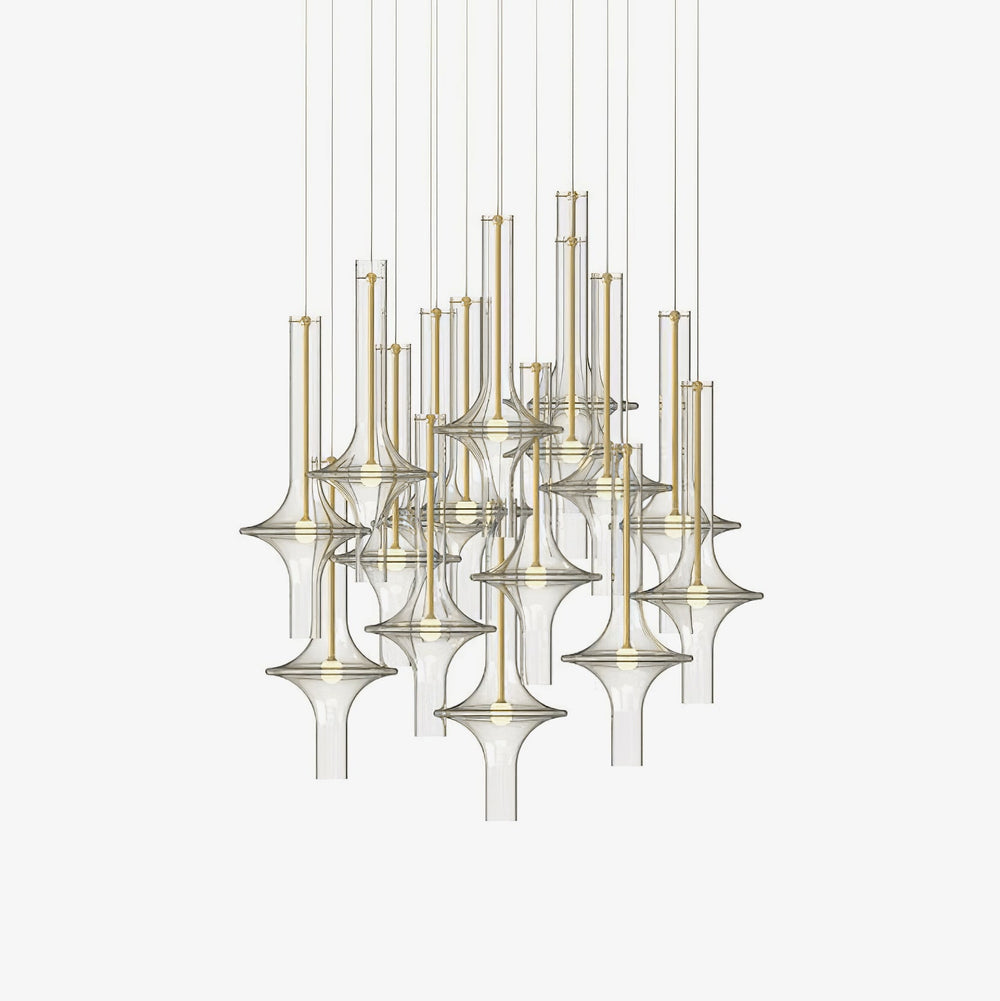 Wonder Glass Globe Suspension Lamp – Gold & Black Multi-Head