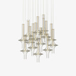 Wonder Glass Globe Suspension Lamp – Gold & Black Multi-Head