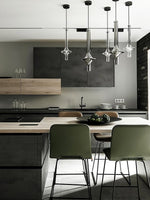 Wonder Glass Globe Suspension Lamp – Gold & Black Multi-Head