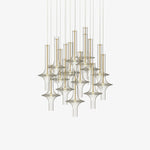 Wonder Glass Globe Suspension Lamp – Gold & Black Multi-Head