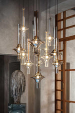 Wonder Glass Globe Suspension Lamp – Gold & Black Multi-Head