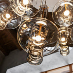 Wonder Glass Globe Suspension Lamp – Gold & Black Multi-Head