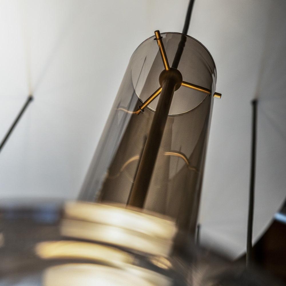 Wonder Glass Globe Suspension Lamp – Gold & Black Multi-Head