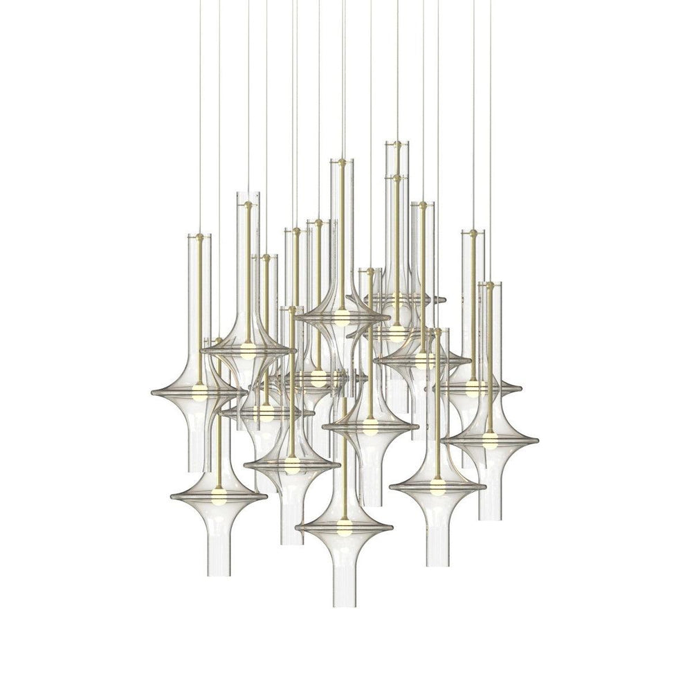 Wonder Glass Globe Suspension Lamp – Gold & Black Multi-Head