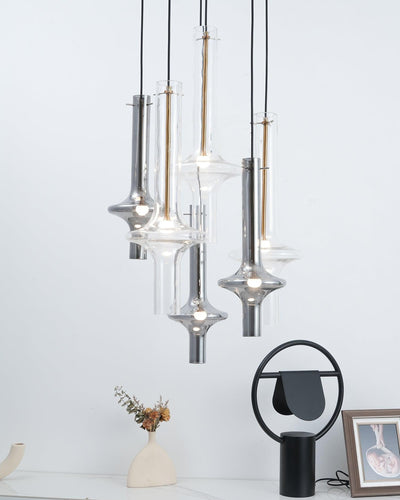 Wonder Glass Globe Suspension Lamp – Gold & Black Multi-Head