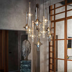 Wonder Glass Globe Suspension Lamp – Gold & Black Multi-Head
