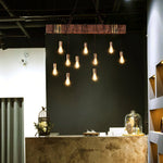 Wood Ring Hanging Chandelier – Natural Multi-Light