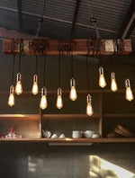 Wood Ring Hanging Chandelier – Natural Multi-Light