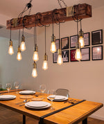 Wood Ring Hanging Chandelier – Natural Multi-Light
