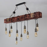 Wood Ring Hanging Chandelier – Natural Multi-Light