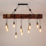Wood Ring Hanging Chandelier – Natural Multi-Light