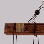 Wood Ring Hanging Chandelier – Natural Multi-Light