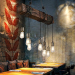 Wood Ring Hanging Chandelier – Natural Multi-Light