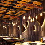 Wood Ring Hanging Chandelier – Natural Multi-Light