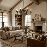 Wood Iron Candle Chandelier