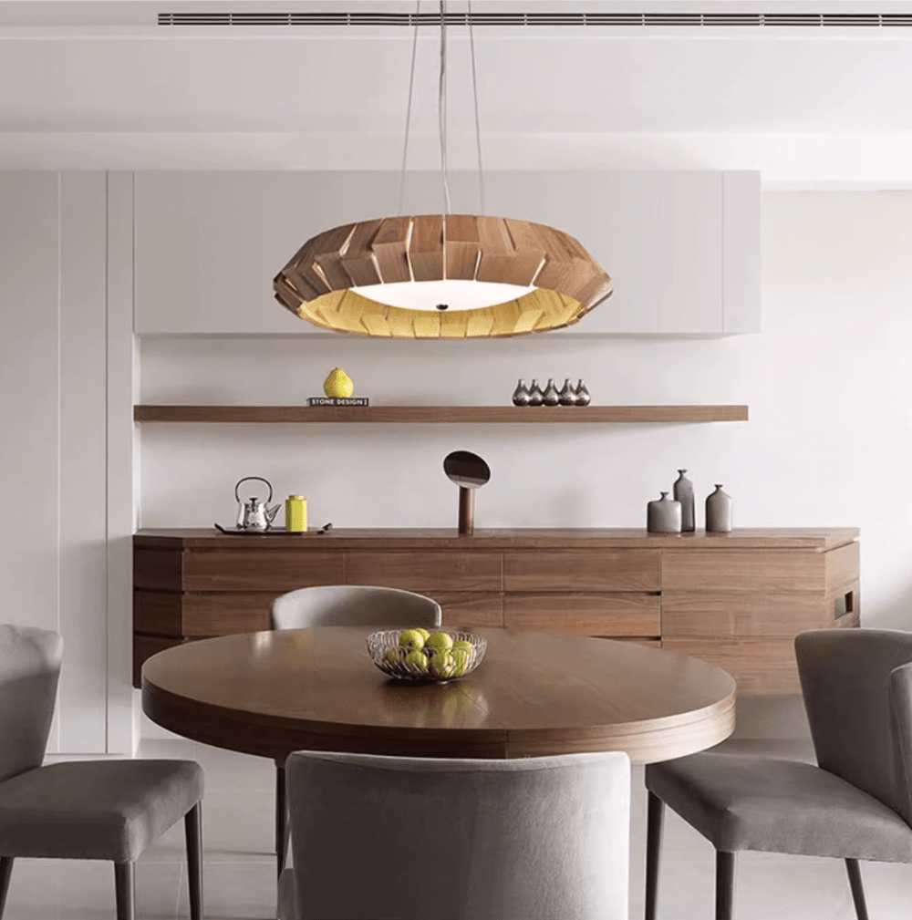 Wooden Patchwork Ring Chandelier