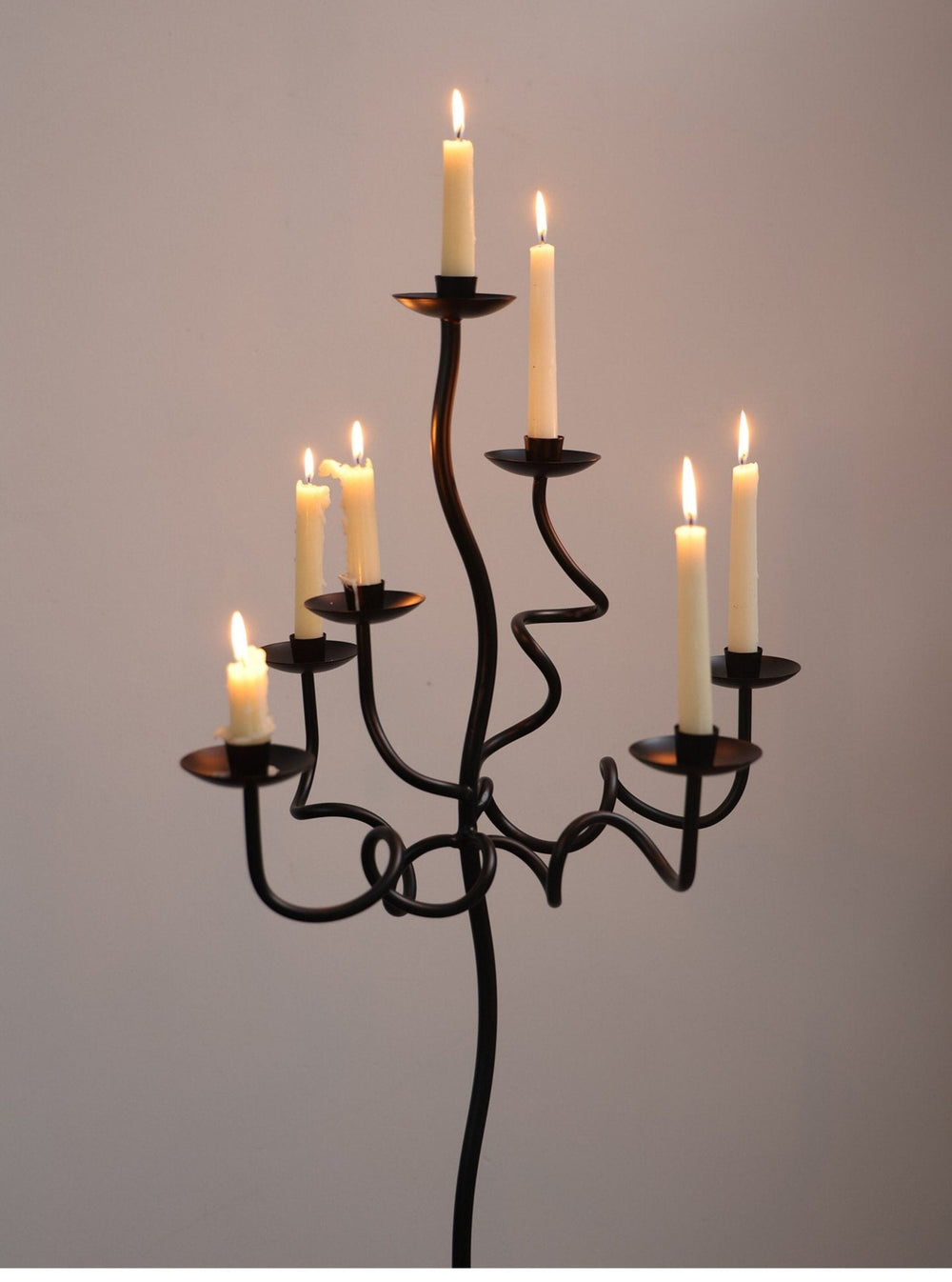 Hand Forged Iron Floor Candelabra