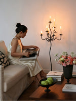 Hand Forged Iron Floor Candelabra