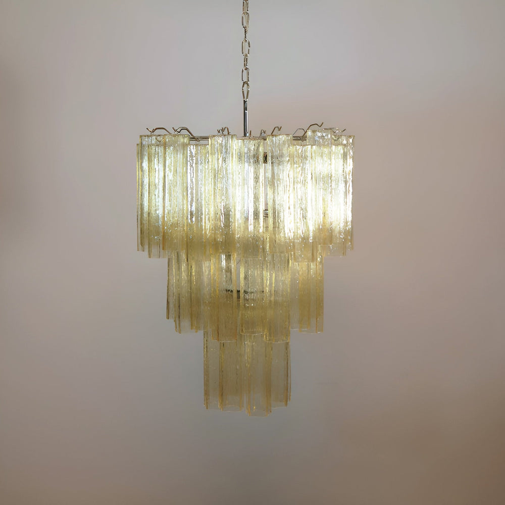 Yellow Glass Tube Chandelier