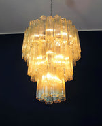 Yellow Glass Tube Chandelier