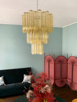Yellow Glass Tube Chandelier