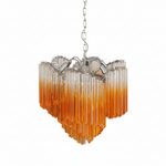 Glass Pink Prism Chandelier