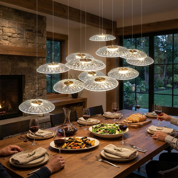 Lumina Drop Cluster Chandelier – Luxury Smoky Glass