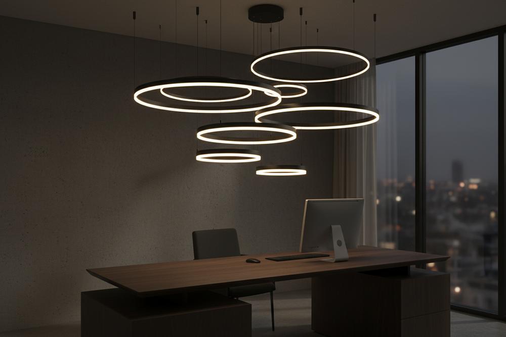 Aurelia Halo Chandelier - Black - Home Office