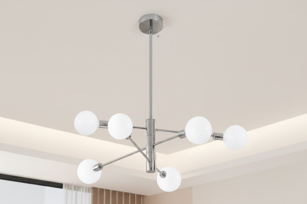 Helios Sputnik Chandelier - Chrome - Minimalist