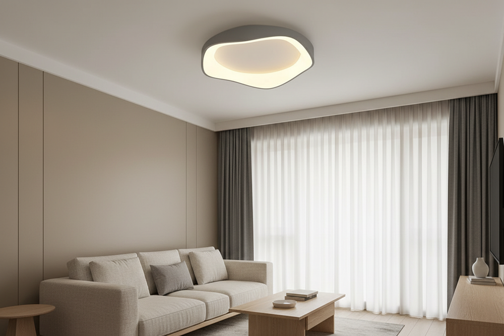 Nova Ceiling Light - Gray - Japandi Living Room