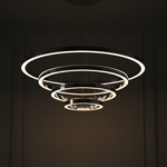 Aero Cascade 6-Ring Halo Chandelier moody detail shot
