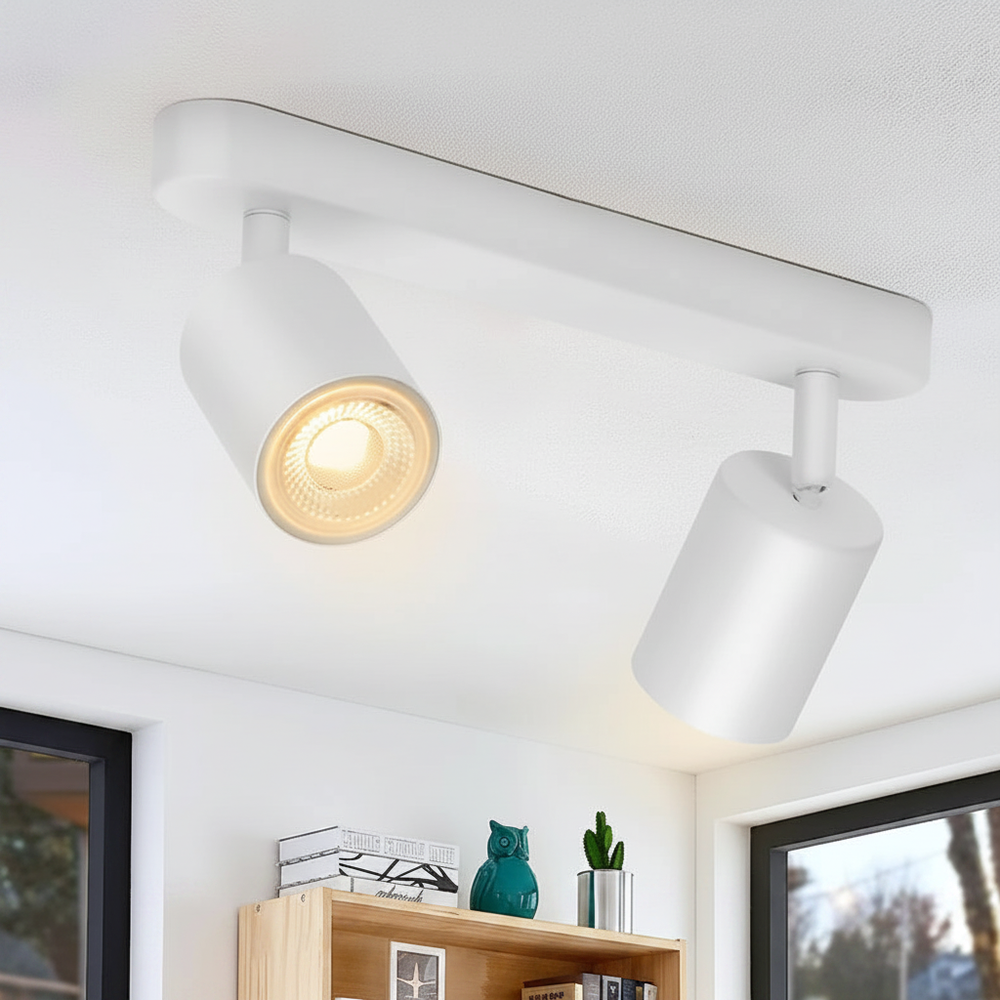 Apex Directional Spotlight – Matte White 2-Head GU10 Ceiling Track Light