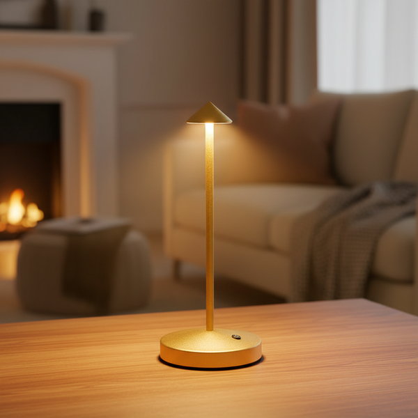 Apex Cordless Metal Bistro Lamp – Portable Rechargeable LED Touch Night Light