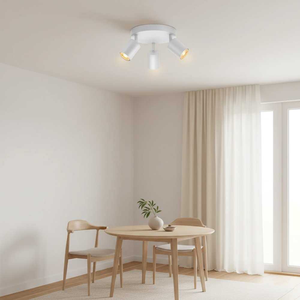 Apex Directional Spotlight – Matte White 3A-Head GU10 Ceiling Track Light